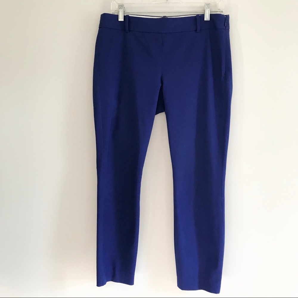 J. CREW MINNIE PANTS STRETCH COTTON TWILL BLUE